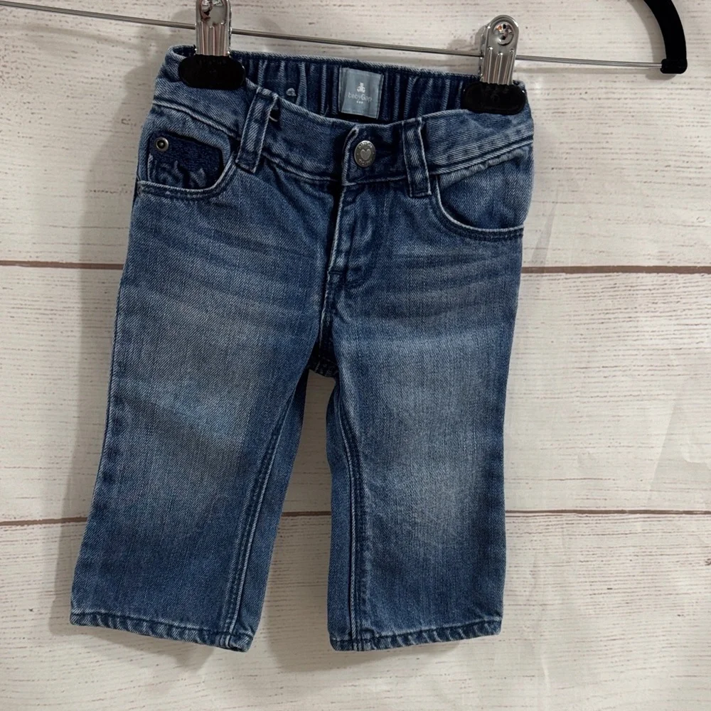 Bundle of 4 Kids Girls Denim Cargo Pants Set Baby Gap, Old Navy size 6-12 month - Picture 5 of 12